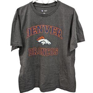 Denver Broncos NFL Team Apparel T-Shirt Gray Size Large Men's Unisex